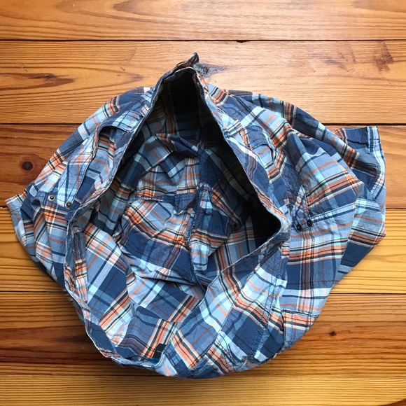 French Cuff Blue Orange Plaid Skort, EUC, 16W - Picture 10 of 11